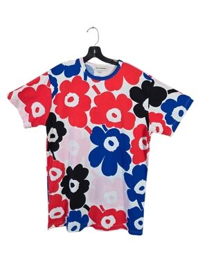 Marimekko Estrid Pieni Unikko Multicolor T-Shirt Dress Women's Size Medium